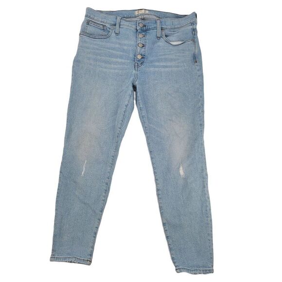Madewell Jeans Mid-Rise Skinny Crop Light Wash Denim